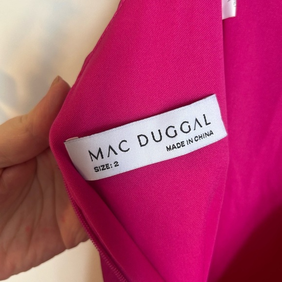 NWT Mac Duggal Fuchsia Beaded Halter Neck Satin
Mermaid Gown - Picture 6 of 9